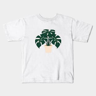 Lovely Monstera Plant in a Cream Pot Kids T-Shirt